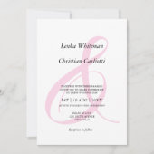 Invitation Mariage au code QR esperluette rose poussiéreux (Devant)