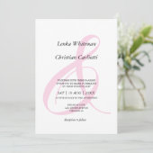 Invitation Mariage au code QR esperluette rose poussiéreux (Debout devant)