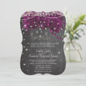 Invitation Mariage au cœur de feuille de sangria dans un pot (Debout devant)