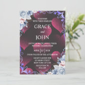 Invitation Mariage au cœur rouge élégant  (Debout devant)