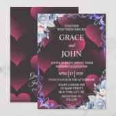 Invitation Mariage au cœur rouge élégant  (Devant / Derrière)