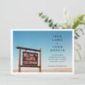 Invitation Mariage au Colorado Enregistrer la date (Debout devant)