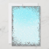 Invitation Mariage au conte de fées Princesse Bleu Argent Élé (Dos)