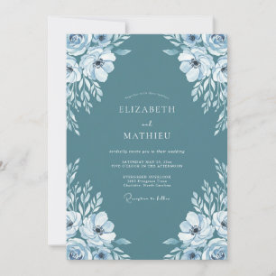 Invitation Mariage au Coquelicot Blanc Cadet