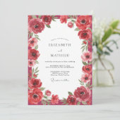 Invitation Mariage au Coquelicot Écarlate (Debout devant)