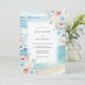 Invitation Mariage au corail d'anémone d'Azur (Debout devant)