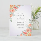 Invitation Mariage au Coral Pastèque Eucalyptus (Debout devant)