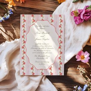 Invitation Mariage au Cottage Rouge Foncé du Sage Corallien