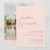 Invitation Mariage au coucher de soleil d'été (Devant / Derrière)