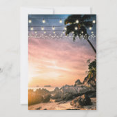 Invitation Mariage au coucher de soleil sur la plage océane (Dos)