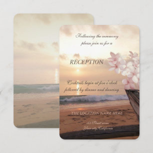 Invitation Mariage au coucher de soleil sur la plage, Récepti