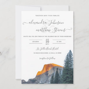 Invitation Mariage au coucher du soleil à Yosemite