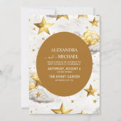 Invitation Mariage au Croissant de Lune Céleste (Devant)