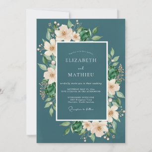 Invitation Mariage au Dark Steel Ranunculus Eucalyptus
