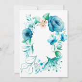 Invitation Mariage au design floral bleu marine (Dos)