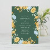 Invitation Mariage au Eucalyptus à Feuillage Doré Émeraude (Debout devant)
