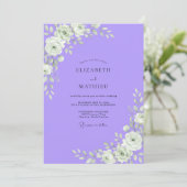 Invitation Mariage au eucalyptus à feuillage violet blanc (Debout devant)