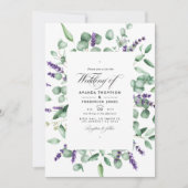 Invitation Mariage au eucalyptus et lavande (Devant)