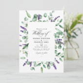 Invitation Mariage au eucalyptus et lavande (Debout devant)