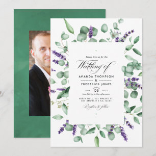 Invitation Mariage au eucalyptus et lavande