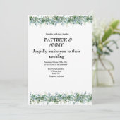 Invitation Mariage au eucalyptus générique (Debout devant)