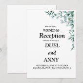 Invitation Mariage au eucalyptus générique (Devant / Derrière)