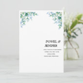 Invitation Mariage au eucalyptus générique (Debout devant)