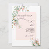 Invitation Mariage au Eucalyptus Rose Rose Clair (Devant)