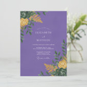 Invitation Mariage au eucalyptus succulent violet (Debout devant)