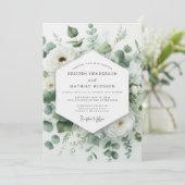 Invitation Mariage au Eucalyptus Vert Sage (Debout devant)