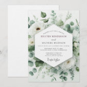 Invitation Mariage au Eucalyptus Vert Sage (Devant / Derrière)