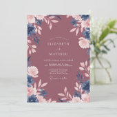 Invitation Mariage au feuillage de baie profonde (Debout devant)