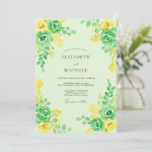 Invitation Mariage au feuillage de citron vert eucalyptus (Debout devant)