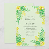 Invitation Mariage au feuillage de citron vert eucalyptus (Devant / Derrière)