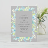 Invitation Mariage au feuillage de eucalyptus chartreuse sur (Debout devant)