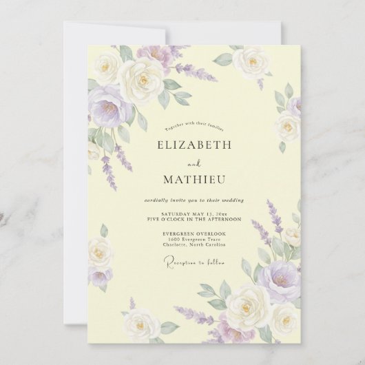 Invitation Mariage au feuillage de eucalyptus crème chaud lil (Devant)
