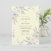 Invitation Mariage au feuillage de eucalyptus crème chaud lil (Debout devant)