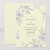 Invitation Mariage au feuillage de eucalyptus crème chaud lil (Devant / Derrière)