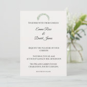 Invitation Mariage au feuillage de eucalyptus de luxe (Debout devant)