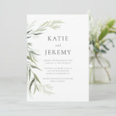 Invitation Mariage au Feuillage de Gomme d'Eucalyptus (Debout devant)