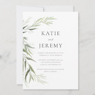 Invitation Mariage au Feuillage de Gomme d'Eucalyptus