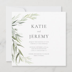 Invitation Mariage au Feuillage de Gomme d'Eucalyptus