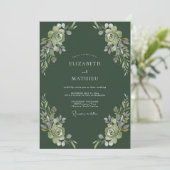 Invitation Mariage au feuillage de mousse profonde (Debout devant)