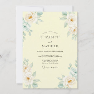 Invitation Mariage au feuillage de pêche beurré Eucalyptus