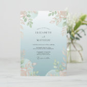Invitation Mariage au feuillage de pêche céleste Eucalyptus (Debout devant)
