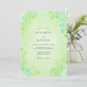 Invitation Mariage au feuillage de pistache Eucalyptus atténu (Debout devant)