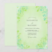 Invitation Mariage au feuillage de pistache Eucalyptus atténu (Devant / Derrière)