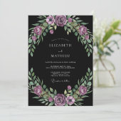Invitation Mariage au feuillage de prune Eucalyptus noir (Debout devant)