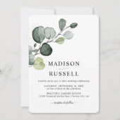 Invitation Mariage au feuillage d'eucalyptus (Devant)