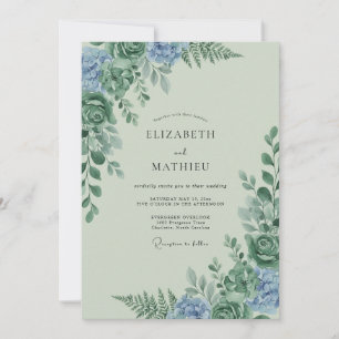 Invitation Mariage au feuillage d'eucalyptus fleur de maïs cé